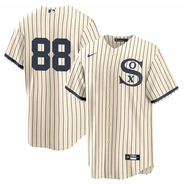 Men Chicago White Sox 88 No Name Cream stripe Dream version Game Nike 2021 MLB Jersey